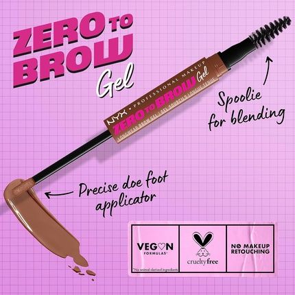 Nyx Professional Makeup Longwear Vegan Tinted Liquid Eyebrow Gel Natural Look Brow Mascara 1Ml Shade 04 Auburn
