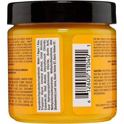 Manic Panic Sunshine Classic Creme Vegan Cruelty Free Yellow Semi Permanent Hair Dye 118Ml
