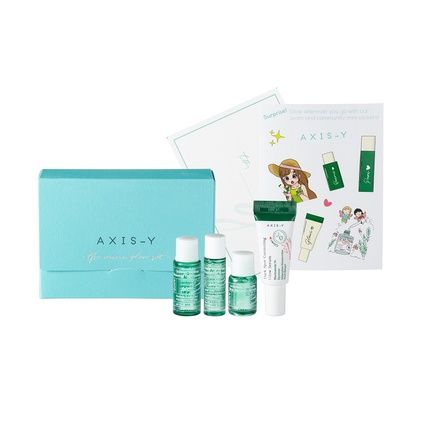 Axis-Y Mini Glow Set - Quinoa One Step Balanced Gel Cleanser 8Ml, Daily Purifying Treatment Toner 5Ml, Artichoke Intensive Skin Barrier Ampoule 5Ml, Dark Spot Correcting Glow Serum
