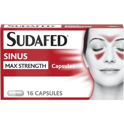 Sudafed Sinus Max Strength Capsules Relieves Sinus Pressure And Pain Symptoms Of Blocked Nose Headache Fever Aches