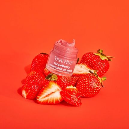 Tree Hut Strawberry Overnight Lip Mask Leave-On For Soft Lips - Image 3
