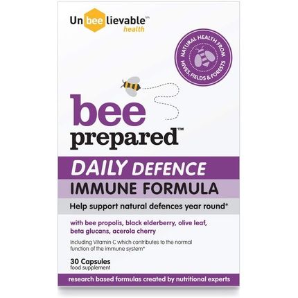 Unbeelievable Health Bee Prepared Daily Defence Immune System Formula With Bee Propolis And Elderberry - Immunity Support Supplement