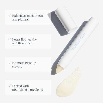 Wonderskin 3-In-1 Lip Scrub Exfoliator Moisturizer Balm