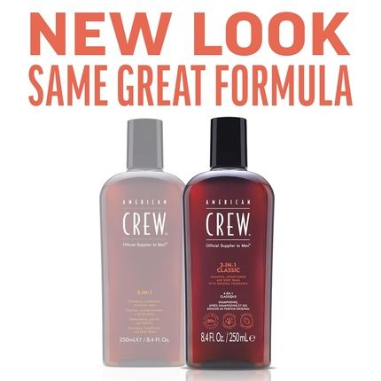 American Crew 3-In-1 Shampoo, Conditioner & Body Wash For Men 3.3 Fl Oz Fresh