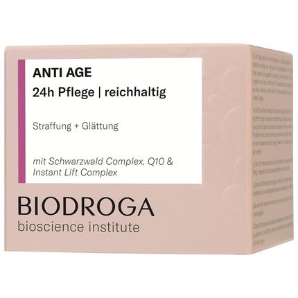 Biodroga Anti Aging 24H Face Cream Rich 50Ml - Firming Anti Wrinkle Face Care Day Cream Night Cream Vegan Bioscience Institute