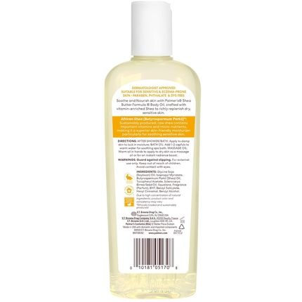 Palmer'S Shea Formula Raw Shea Body Oil With Vitamin E Deep Body Moisturizer 8.5Oz