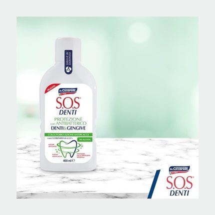 Ciccarelli Sos Teeth Mouthwash Anti-Plaque Protection For Teeth And Gums 400Ml - Image 3