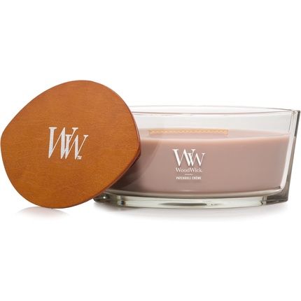Woodwick Scented Candle With Crackling Wick Patchouli Creme Ellipse