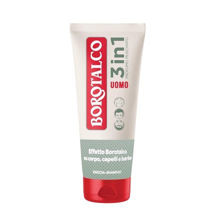 Borotalco 3-In-1 Shower Shampoo For Men Musk Scent Dermatologically Tested 200Ml