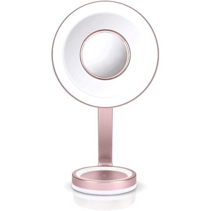 Babyliss 9450E Led Beauty Makeup Mirror With Satin Finish And Dimmable Led Lighting 10X Magnification And 5 Light Settings