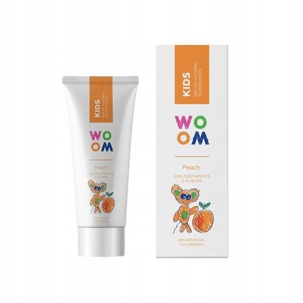 Woom Kids Natural Toothpaste For Children Aged 3-8 Years Peach 50Ml
