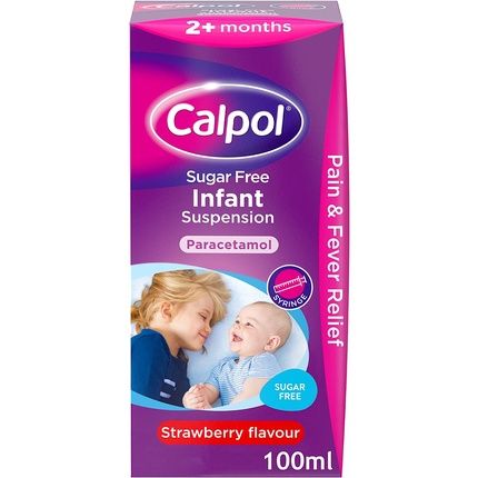 Calpol Sugar Free Infant Suspension Medication Strawberry Flavour 100Ml