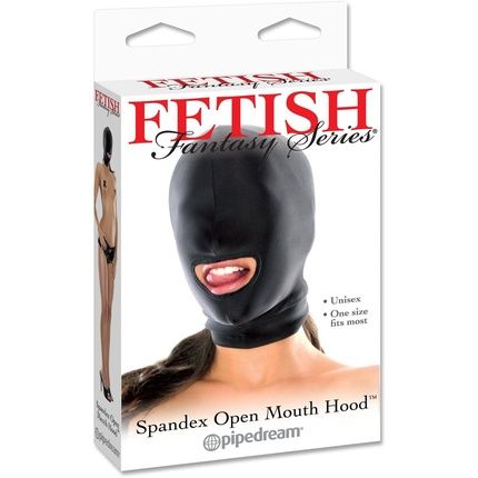 Pipedream Fetish Fantasy Spandex Open Mouth Hood Black Pd3855-02 - Image 3