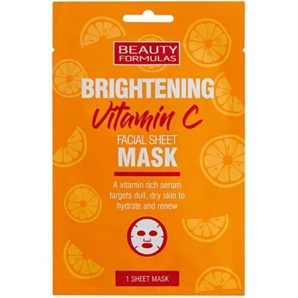 Beauty Formulas Brightening Vitamin C Facial Mask - Orange