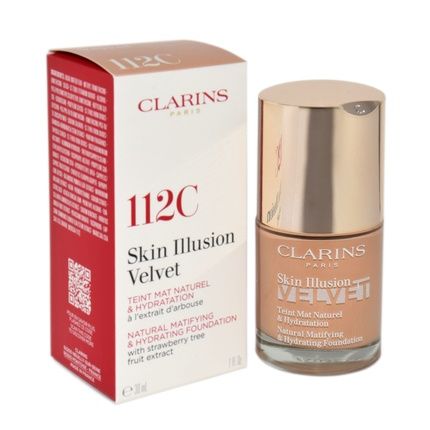 Clarins Skin Illusion Velvet Foundation 112C Amber 30Ml Natural Matifying & Hydrating Foundation
