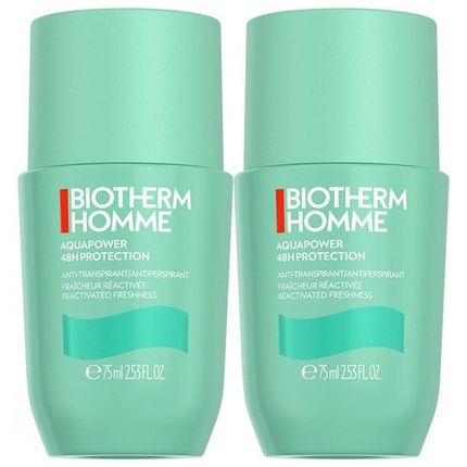 Biotherm Homme Aquapower Cooling Effect Anti-Perspirant 48H Set With 2 X 75Ml