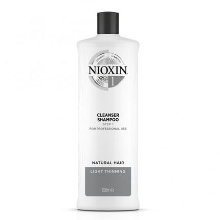 Nioxin Niox Sys 1 Cleanser Shampoo 1000 Ml Cleansing Shampoo For Fine Natural Hair Thinning Slightly