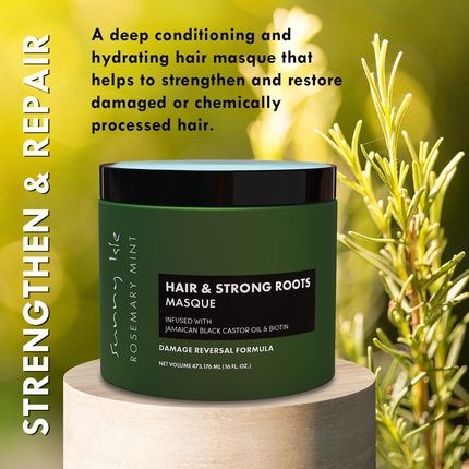 Sunny Isle Rosemary Mint Hair And Strong Roots Masque 16Oz Infused With Biotin - Image 3