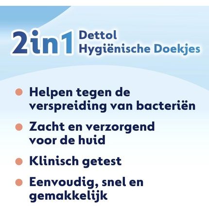 Dettol 2-In-1 Hygiene Cleaning Wipes - Pack Of 12 - Image 3