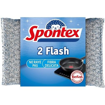 Spontex Flash Stamp 6 Non-Scratch Pads For Plates And Pans - Pack Of 3