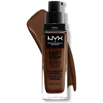 Nyx Professional Makeup Can'T Stop Won'T Stop Full Coverage Foundation Vegan Formula Matte Finish Chestnut 23 30Ml