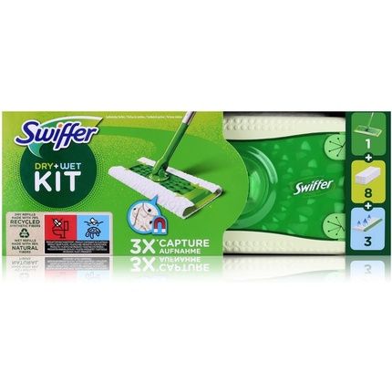 Swiffer Starter Kit For Cleaning Floors With 1 Mop 8 Dry Refills And 3 Wet Wipes