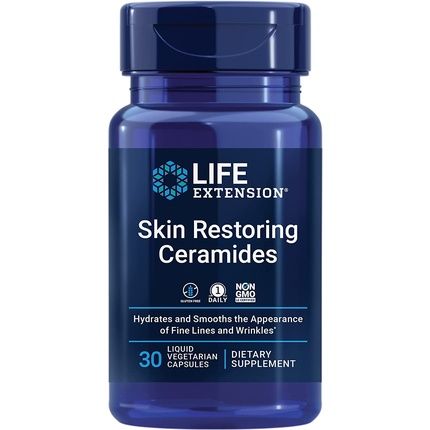 Life Extension Skin Restoring Ceramides Promotes Skin Hydration & Healthy Ceramide Levels 30 Liquid Vegetarian Capsules