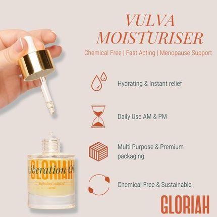 Natural Vulva Moisturizer For Intimate Dryness Fast Acting Menopause Support & Relief Itching Dryness Discomfort No Chemicals 30Ml By Gloriah