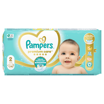 Pampers Premium Care 2 46 Pack Diapers