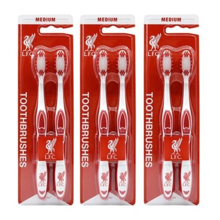 Liverpool F.C. Adults Medium Bristle Toothbrush Dental Teeth Oral Care 6 Piece Set - Image 3