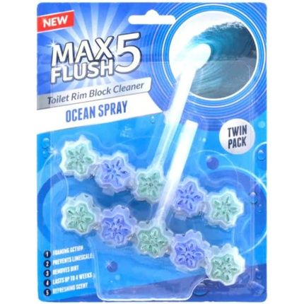 Max Flush 5 Ocean Spray Toilet Rim Block Cleaner - Pack Of 2