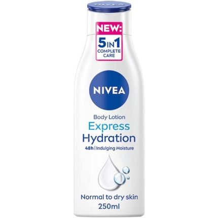 Nivea Express Hydration Body Lotion 250Ml Fast Absorbing Moisturizer For Dry Skin Deep Moisture Serum And Sea Minerals Smooth Skin 0.17G