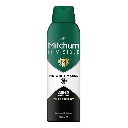 Mitchum Invisible Men 48Hr Protection Aerosol Deodorant & Anti-Perspirant Pure Energy 200Ml