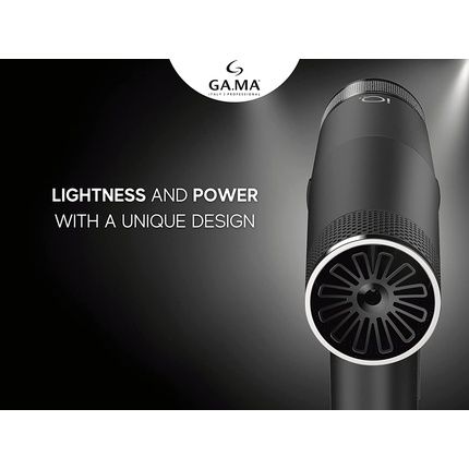 Ga.Ma Italy Professional Perfect Iq2 Hairdryer With Sophisticated Technologies For Hair Well-Being And Shine 2000W Power Black