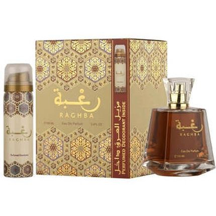 Lattafa Raghba Eau De Parfum Gift Set 100Ml Eau De Parfum 50Ml Deodorant Spray