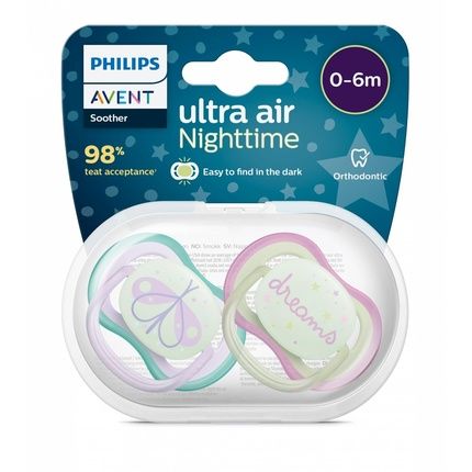 Ultra Air Night Pacifier 0-6 Months Phosphorescent Philips Avent