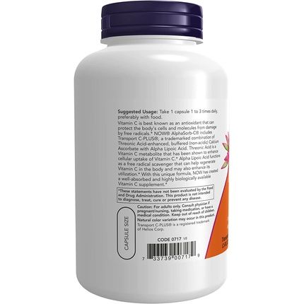 Now Nf Alphasorb-C 500Mg 180 Capsules - Image 3