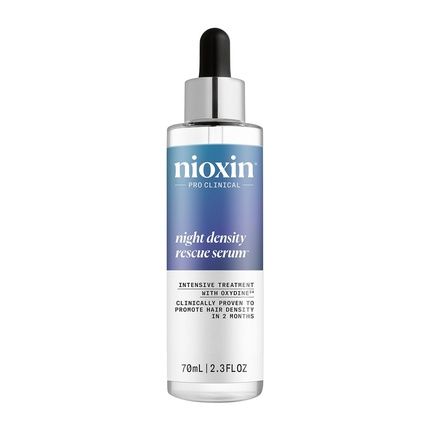 Nioxin Night Density Rescue Serum Leave In Hair Care For Optimal Hair Growth & Stronger Hair With Ginger & Caffeine 70Ml