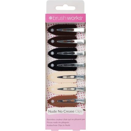 Brushworks No Crease Hair Clips Nude - Pack Of 8