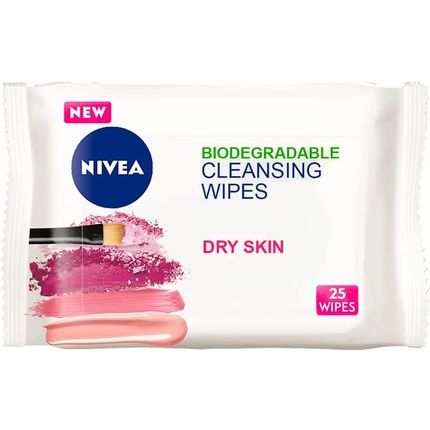 Nivea 3In1 Caring Cleansing Wipes Dry Skin Plant-Based Biodegradable