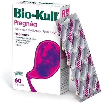 Bio-Kult Pregnea Pregnancy Supplement With Folic Acid, Vitamin D, Magnesium, Zinc, Vitamin C And Live Bacteria 60 Capsules