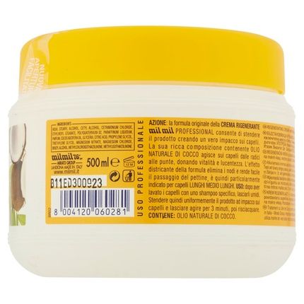 Milmil Hair Mask With Coconut Oil (Crema Rigenerante) 500Ml - Image 3