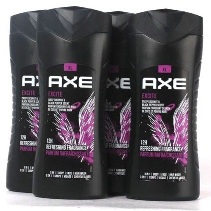 Axt Xl 13.5Oz Excite Crisp Coconut Black Pepper 3 In 1 Body Face & Hair Wash