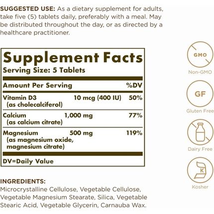 Solgar Calcium Magnesium With Vitamin D3 150 Tablets