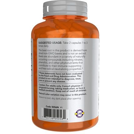 Now Sports Beet Root Veg Sports Nutrition Immune System Support 550Mg 180 Veg Capsules - Image 3
