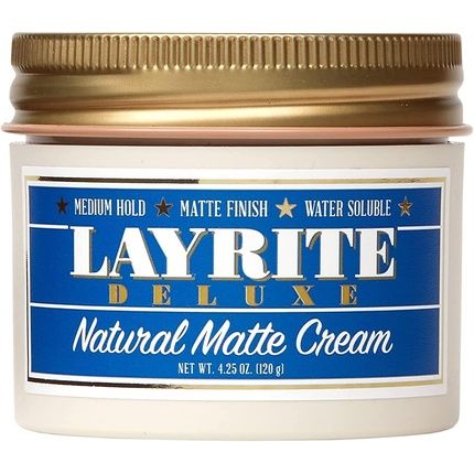 Layrite Natural Matte Cream 120G Medium Hold Water Soluble Matte Finish Mild Cream Soda