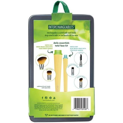 Ecotools Essentials Total Face Fit Interchangeable Brush Set For Daily Face Essentials