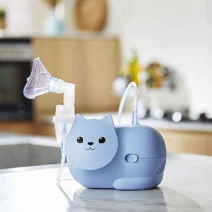 Omron Nami Cat Child-Friendly Compressor Nebulizer For Treating Coughs, Colds, Bronchitis, Asthma And More Light Blue