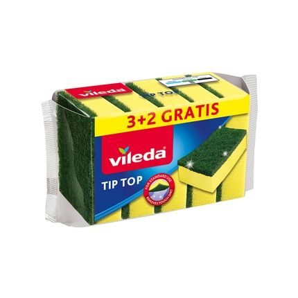 Vileda Tip Top Kitchen Sponge 3 + 2 Free - Ideal For Cleaning