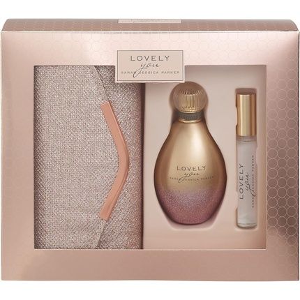 Sarah Jessica Parker Lovely You Eau De Parfum 100Ml With 10Ml Rollerball And Rose Clutch Bag